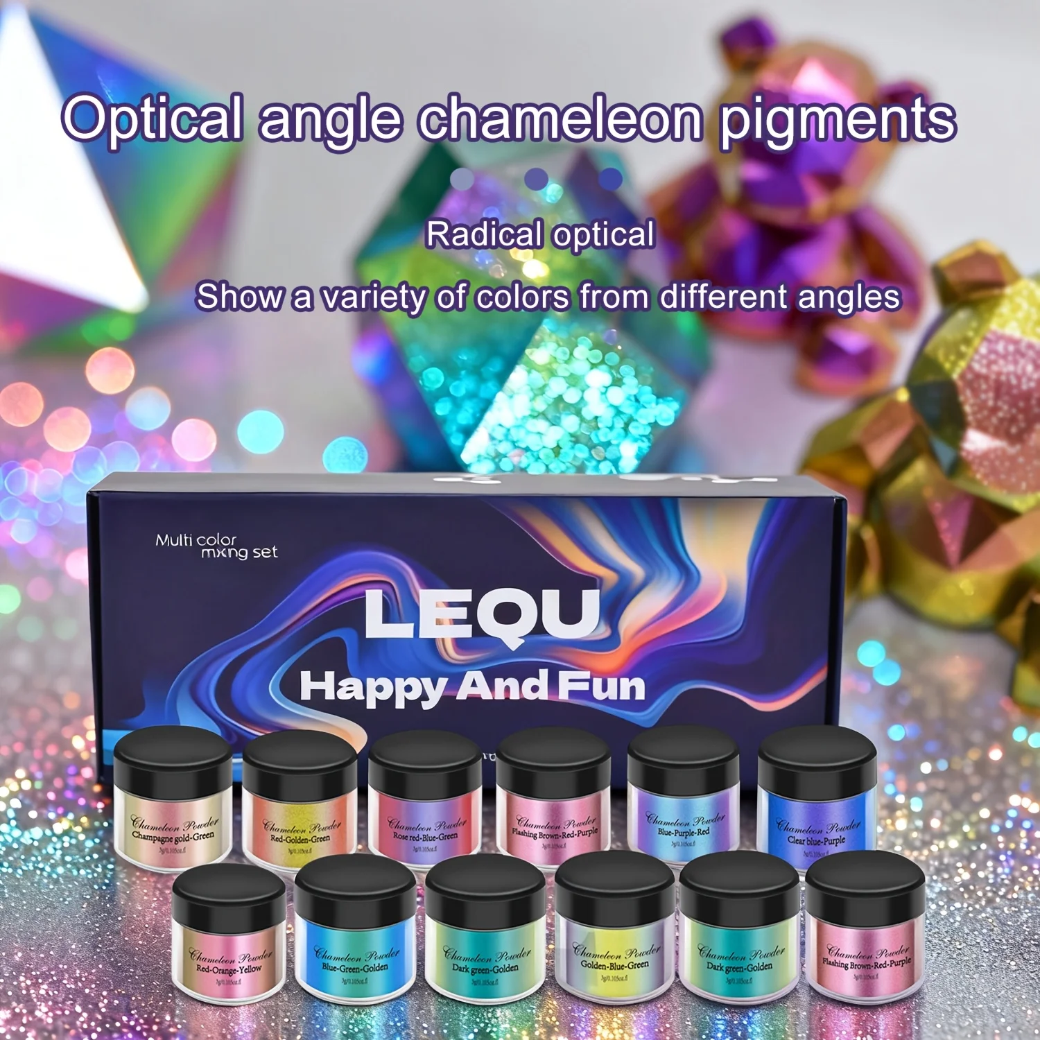 20-Color Color-Changing Quartz Powder Magic Mirror Powder, Suitable for Epoxy Resin/Cups, Multi-Purpose Color-Changing Quartz Powder, 20-Can Set, Epoxy Resin Art Coating, for Jewelry Making, Coasters, Painting, Crafts — Jewelry Casting Tools
