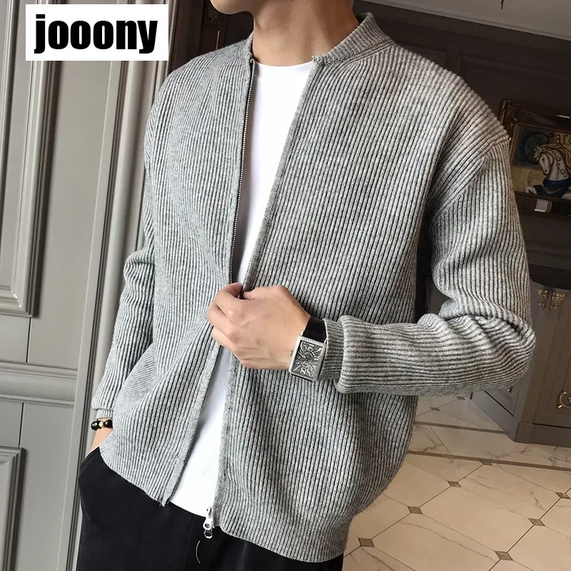 2023 Men Spring Autumn Warm Thick Cardigan Sweater Coat Cardigan Men Zipper Sweaters Jackets Mens Slim Fit Knitted Sweatercoat