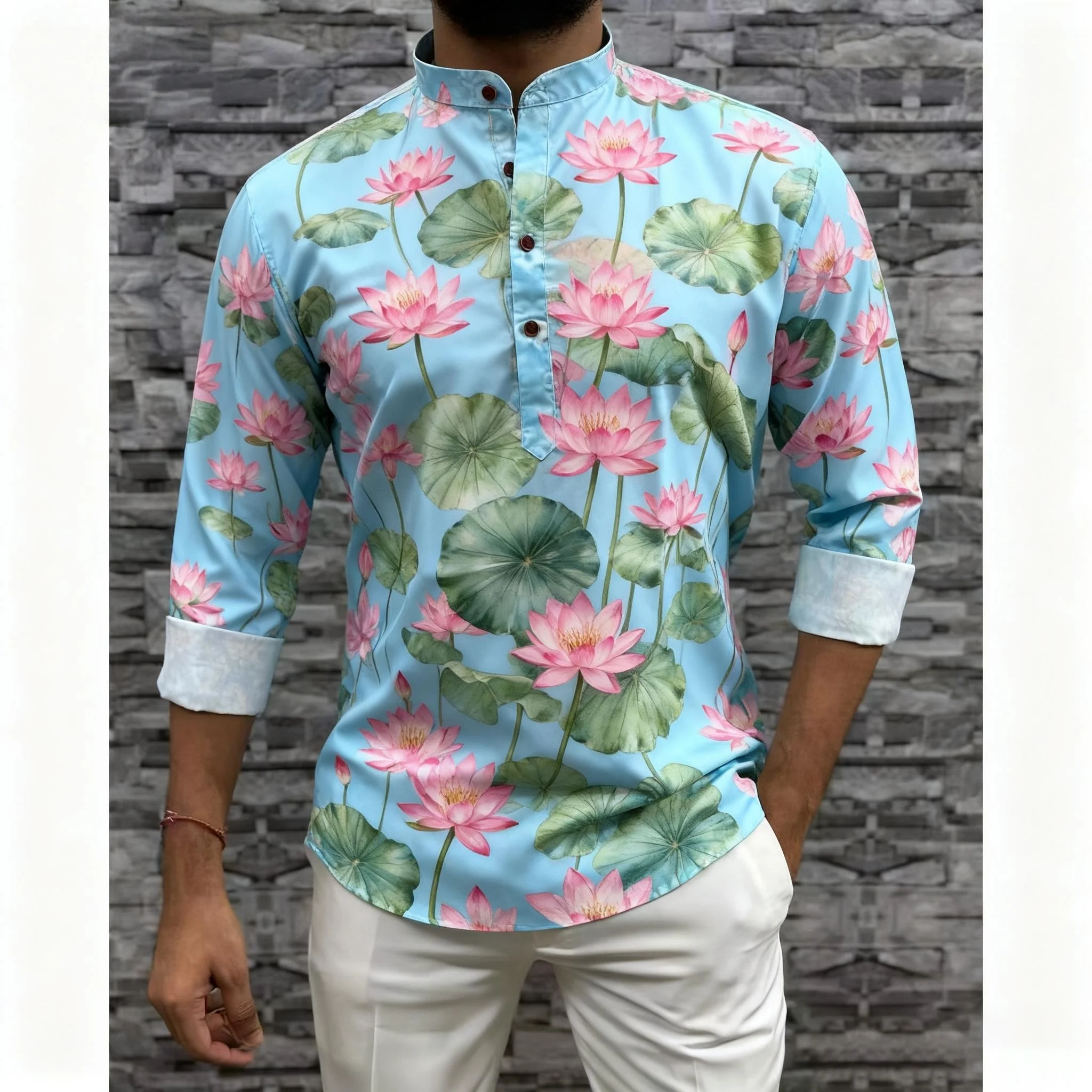 الملابس التقليدية أنماط آسيوية جنوب آسيا اليوسفي قميص بولو بأكمام طويلة الشرق الأوسط النمط الوطني Camisa Arabe Hombre