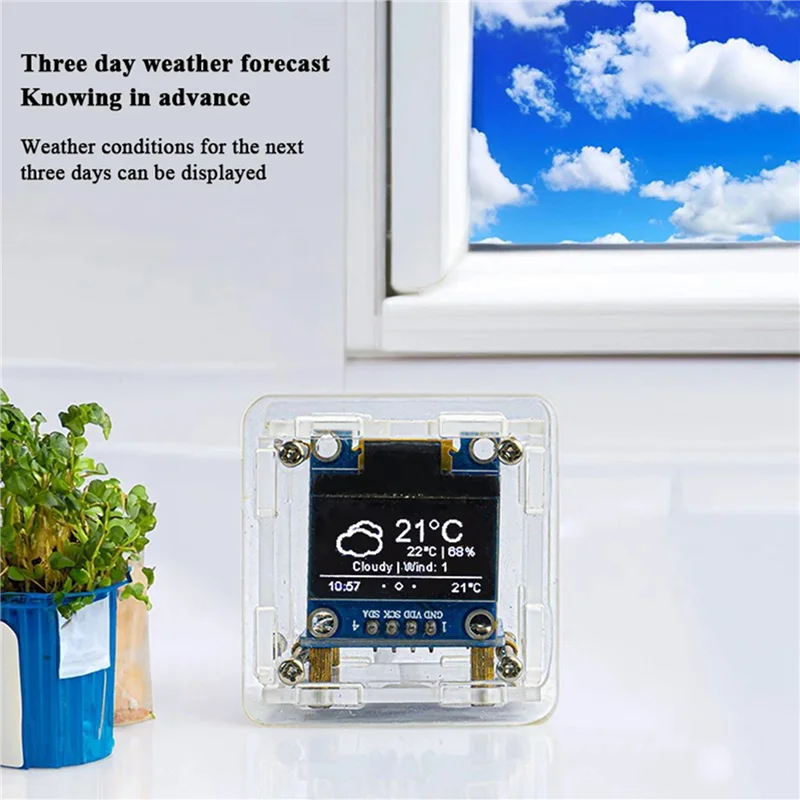 AA60-2X DIY Weather Clock Kit WIFI Module Internet Of Things Time Temperature And Humidity Display Soldering Practice Loose