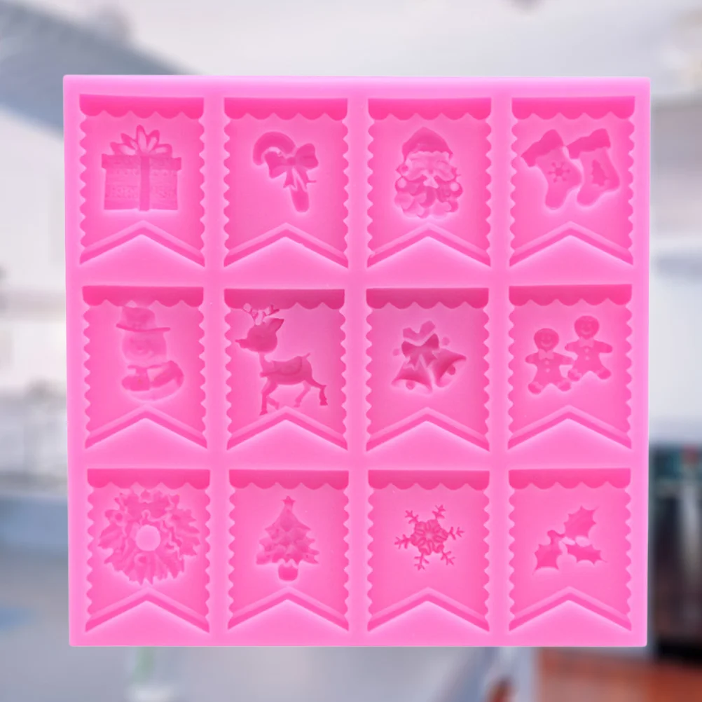 

Silicone Christmas Cake Mold Pink DIY Fondant Candy Chocolate Baking Mold Dessert Tool Silicone Fondant Molds DIY Baking Molds