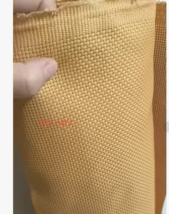 Excellent Quality 18CT/14CT/11ct/16ct Aida Cross Stitch Canvas Fabric Cloth light coffee  Color old-fashioned felling 25-25cm