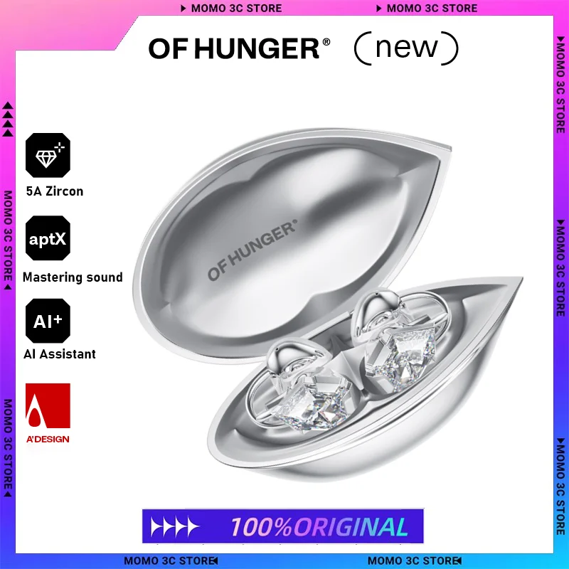 

OF HUNGER ограниченная серия, белый циркон, электронный драгоценный камень, аксессуар с искусственным интеллектом, наушники с зажимом Bluetooth OH