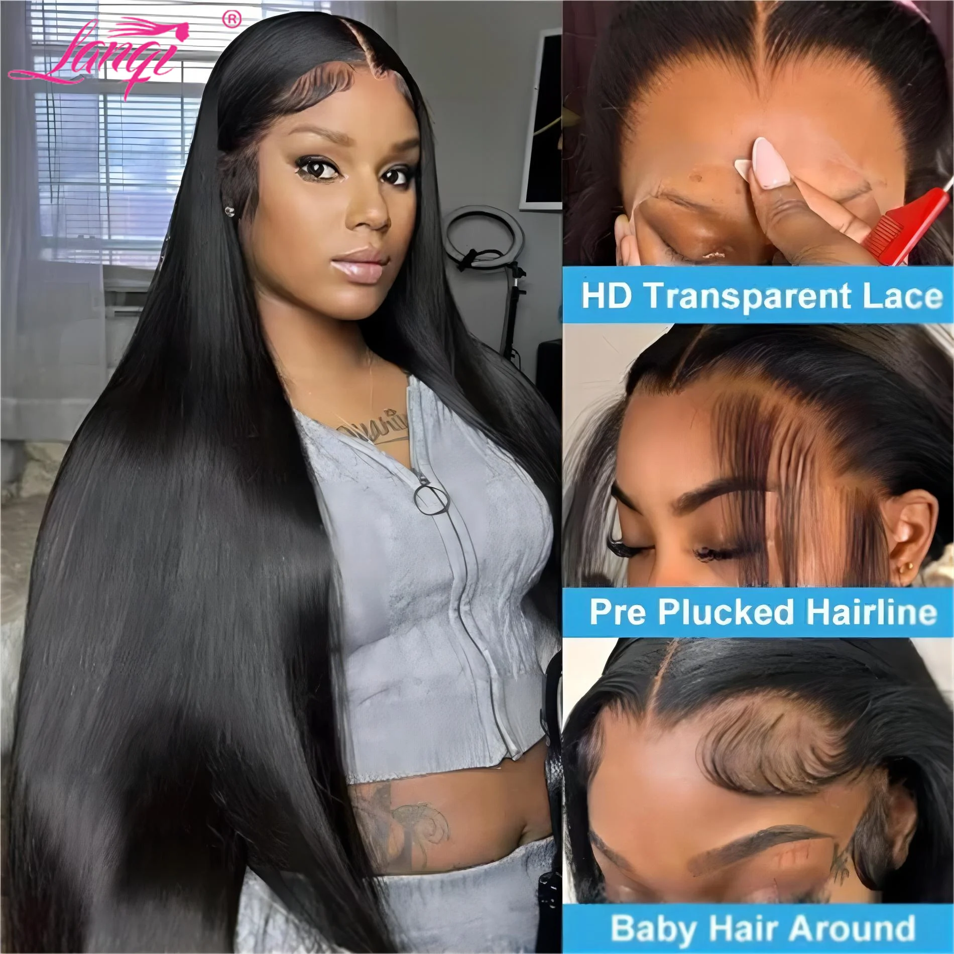 13x6 Lace Wigs Human Hair Lace Frontal Wig 13X4 Transparent Lace Front Wig Straight Brazilian Remy 4x4 Lace Clousre Wig