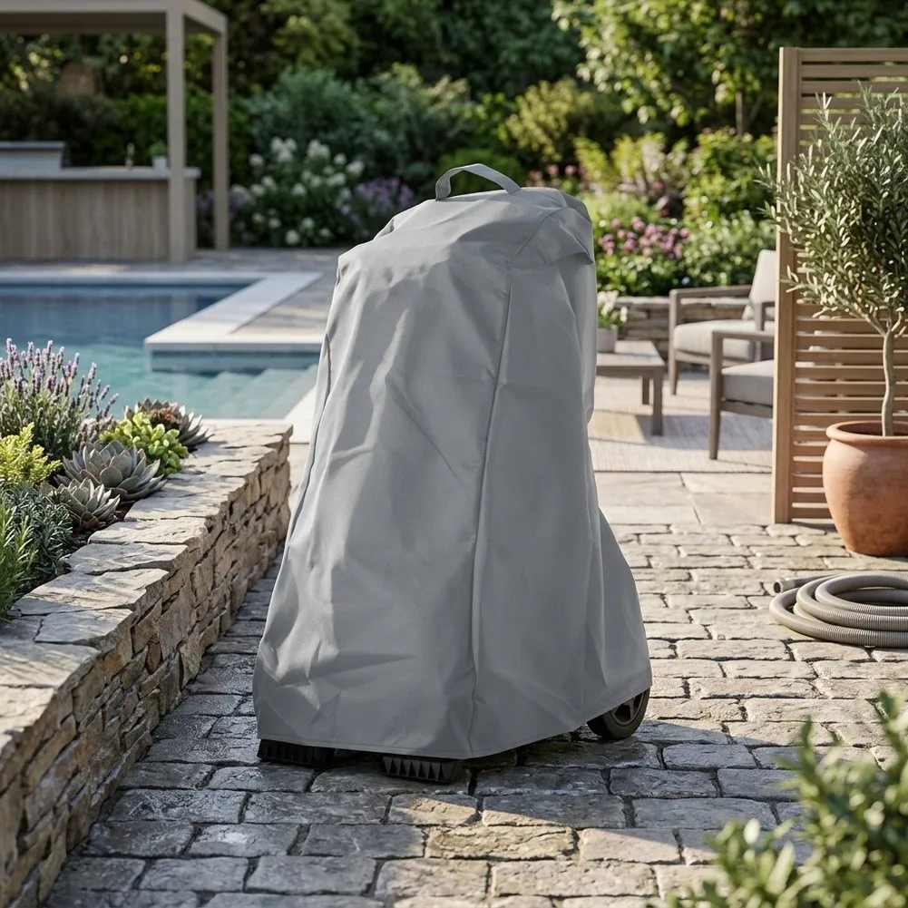 Oxford Fabric Pool Cleaning Machine Cover 210D/420D Waterproof Dustproof Fit 56x66x107cm Gray for Pool Cleaner