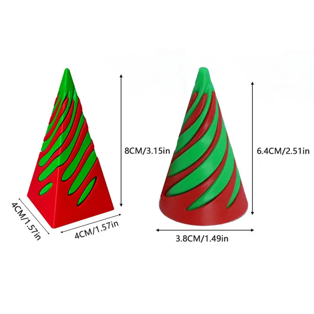 2 uds 3D impreso cono en espiral juguete pirámide Passthrough escultura Vortex hilo ilusión alivio del estrés Mini cono en espiral Fidget juguete