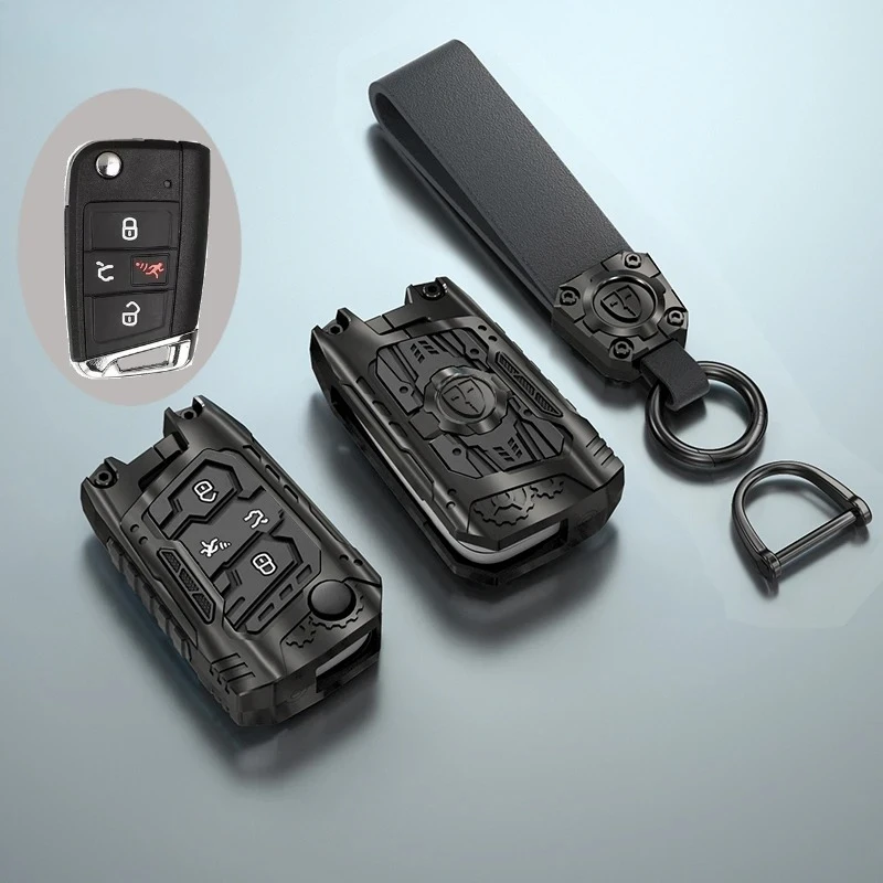 

4 Buttons Alloy Car Key Case Cover Shell For VW Volkswagen Golf 7 MK7 Tiguan MK2 Seat Ateca Leon FR Ibiza Skoda Octavia Kodiaq