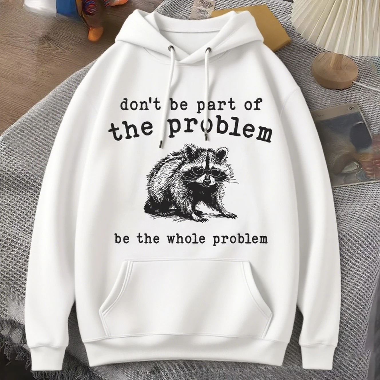 

Raccoon Graphic Printing Autumn and Winter Pure Cotton Men's and Women's Hoodies Casual Outdoor Street Sports Training Brand