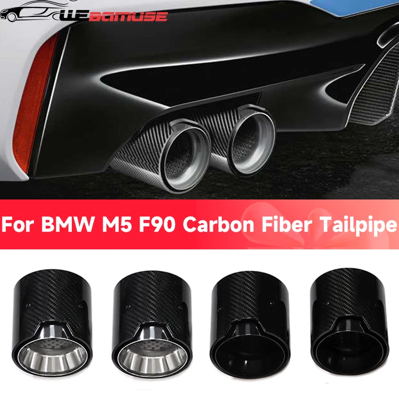 

For BMW M5 F90 Exhaust Modified MP Carbon Fiber Stainless Steel Black Tailpipe Silencer Original Replacement Installation