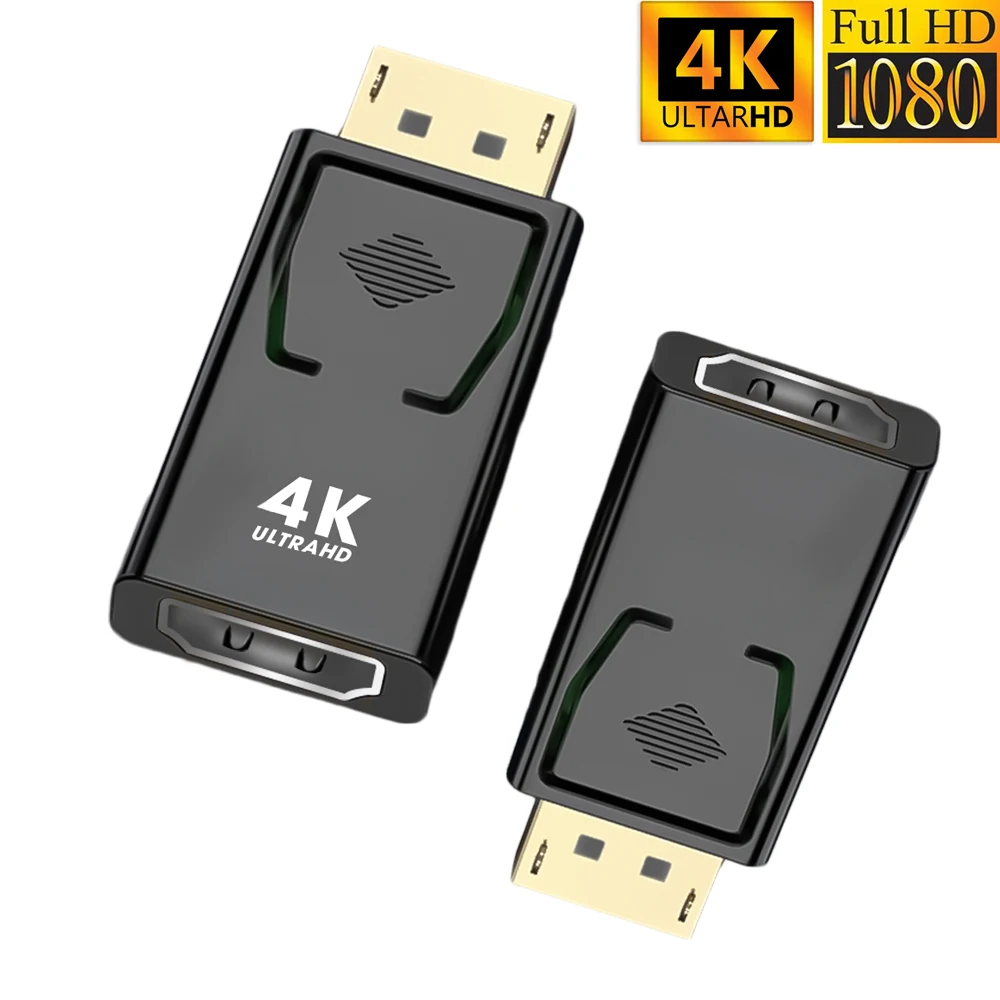 Адаптер DisplayPort в HDMI-совместимый, DP штекер-гнездо, HDM1 Видео Аудио кабель HD 4K 1080P, конвертер для ПК, ТВ, ноутбука, проектора