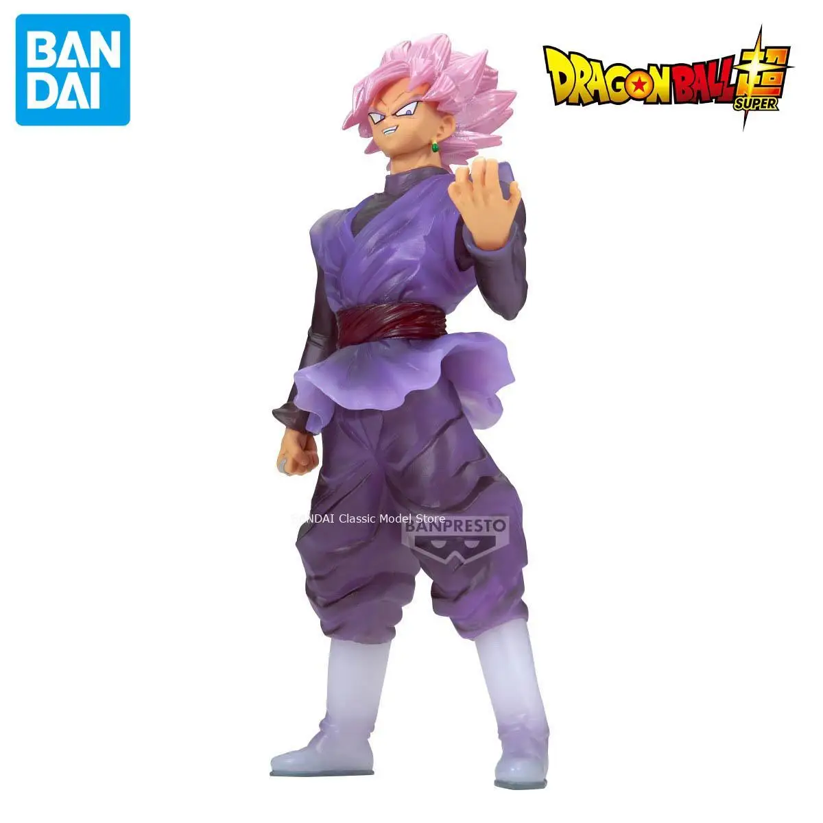 19Cm Genuine Official Original Bandai Banpresto Clearise Dragon Ball Goku Black Zamasu Anime Collectible Model