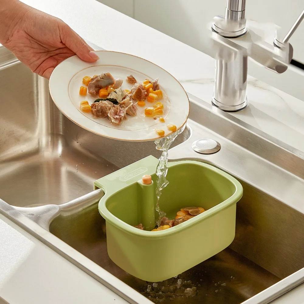 

Kitchen Sink Drain Basket Faucet Hanging Strainer Basket Openable Bottom Cover Kitchen Garbage Filter Sink Storage Basket