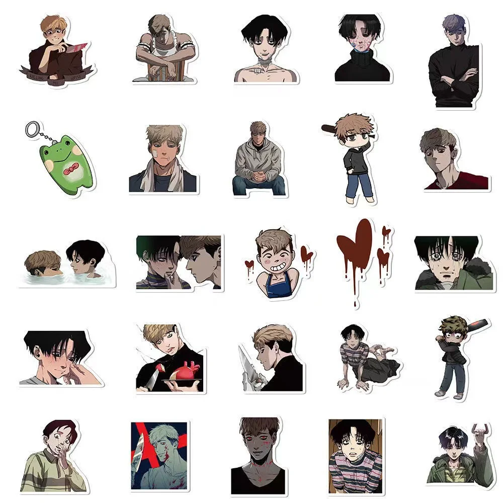50PCS Cartoon Anime Kill Tracker Graffiti Waterproof Sticker Creative Trendy Fridge Skateboard Guitar Helmet Decoration Sticker