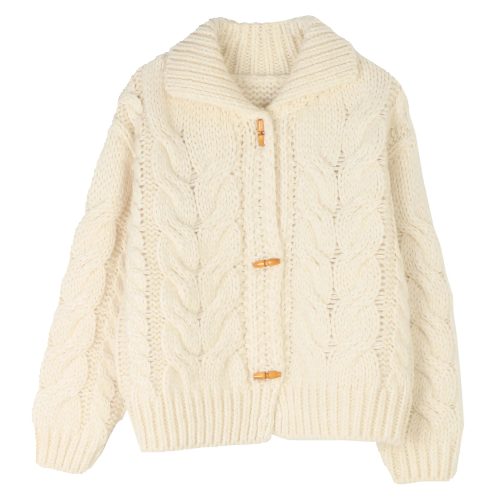 

TIYIHAILEY Hand Made Coat Women Knitting Crochet Autumn Winter Outerwear Full Sleeve Hand Made Coat Sweaters Turn Down Collar