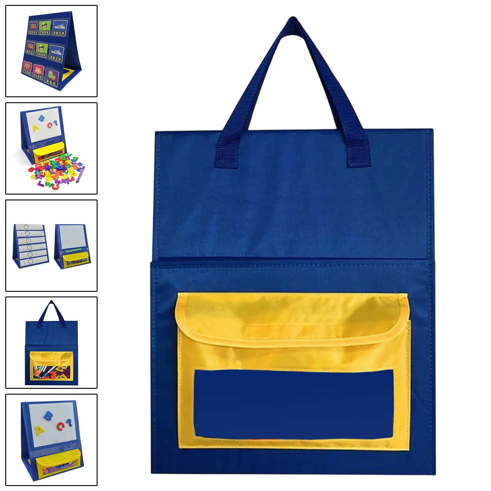 Desktop Pocket Chart Kids Education Tool Portable Self Standing Classroom Tool Learning Pocket for Kids Small Space Classroom