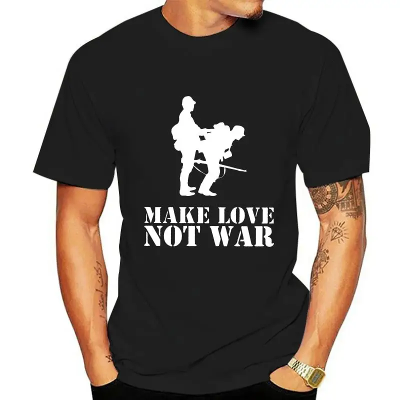 Make love not War Soldier T-Shirt Peace Frieden Tank Liebe Panzer Army Kult FunMen T Shirts Short