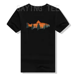 Trout Fly Fishing Nature Outdoor Fisherman Husband Gift Classic T-Shirt Fish Lover Graphic Tee Tops Funny Fisher Basics Outfits