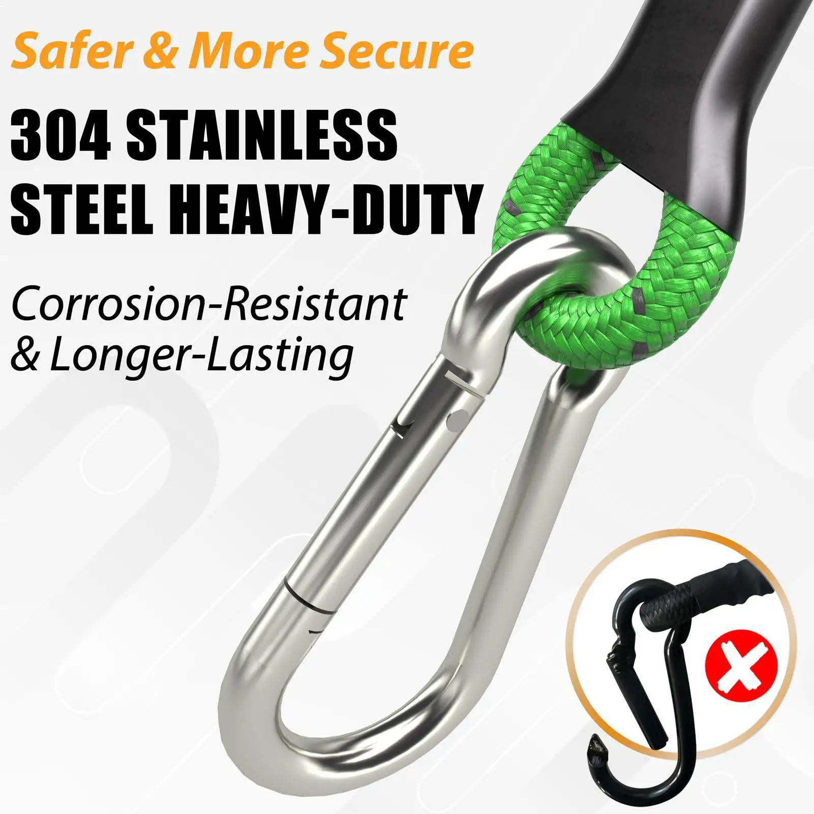 Elastic Straps With Hooks Latex Strong Heavy Duty Straps Tie Down Rope For Truck Car RV Bike Transport Moving Securing Holding