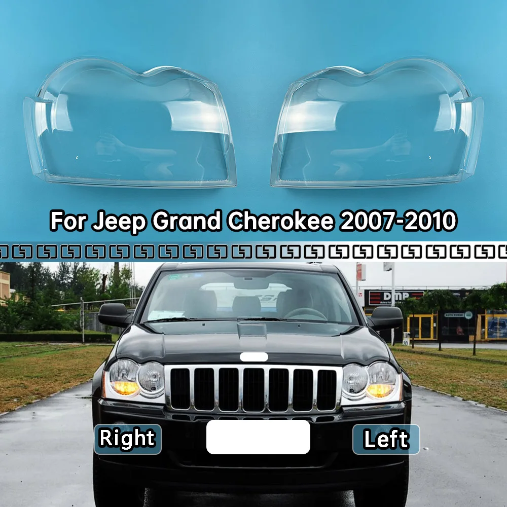 

For Jeep Grand Cherokee 2007-2010 Headlight Cover Transparent Lens Headlamp Shell Replace Original Lampshade Plexiglass