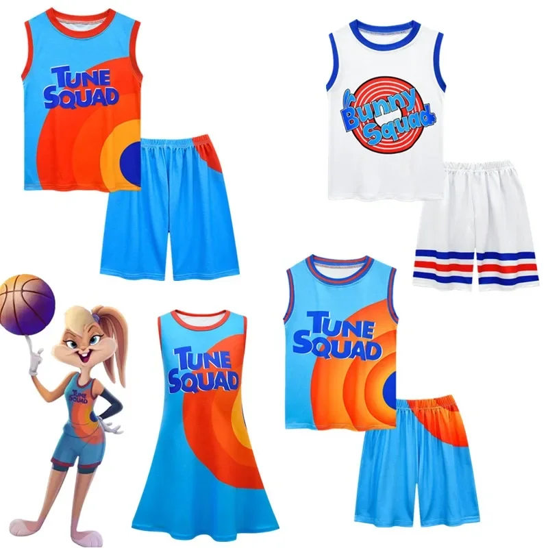 New 2025 Boys Girls Space Jam 2 Jersey Clothes Tune Squad Basketball Cosplay Vest Shorts Tracksuit Uniform Sports Suit ChilX158