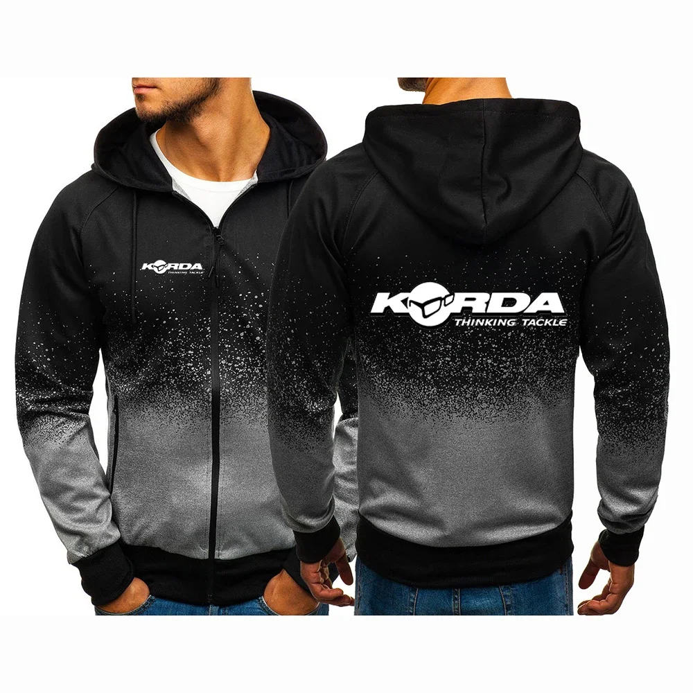 

2024 Men New Korda Inspired Tribute Gradient Sweatshirts Harajuku Hoodie Zip Pullover Handsome Cotton Clothing Jackets Coat Tops