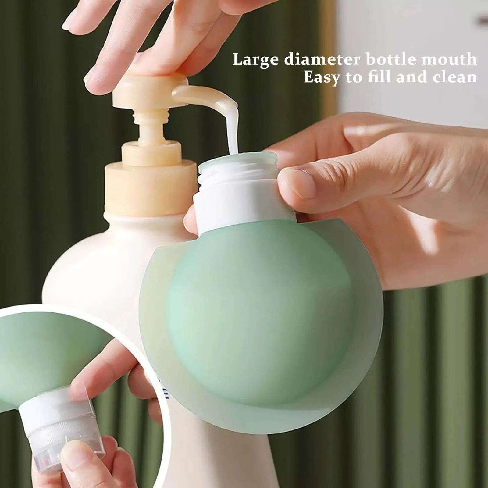 3Pcs Travel Botttle Set 60/90ml Refillable Bottle Soft Silicone Lotion Shampoo Container Squeeze Tube Empty Bottle Wholesale