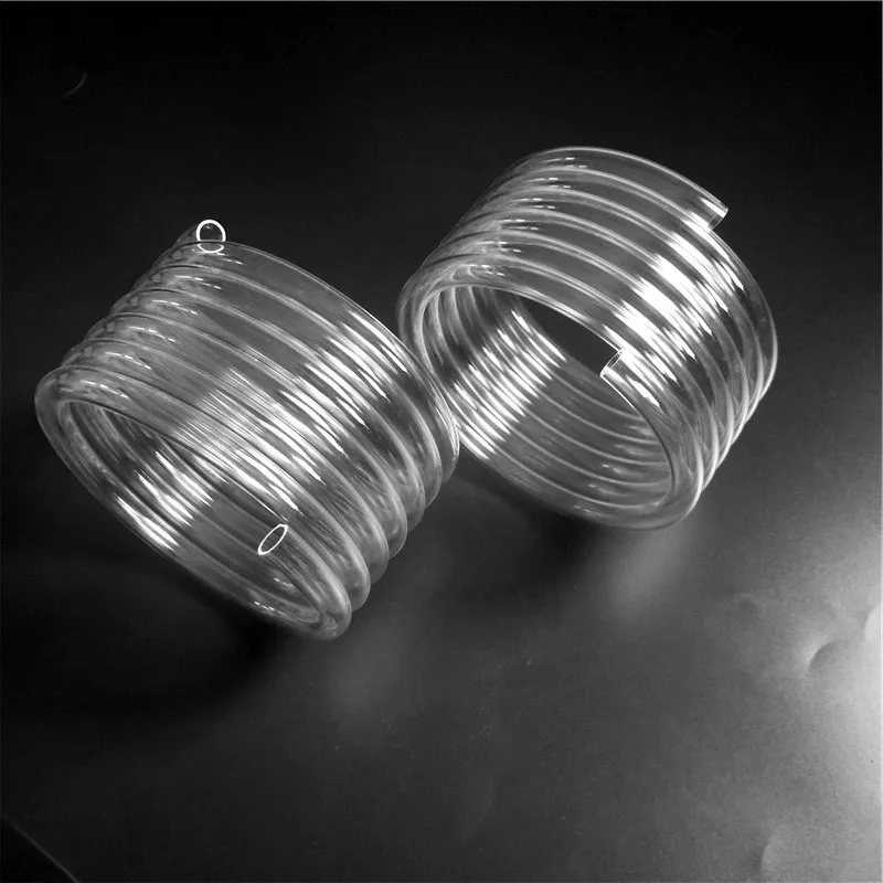 High purity 6.75 coils clear spiral quartz tube  for sample