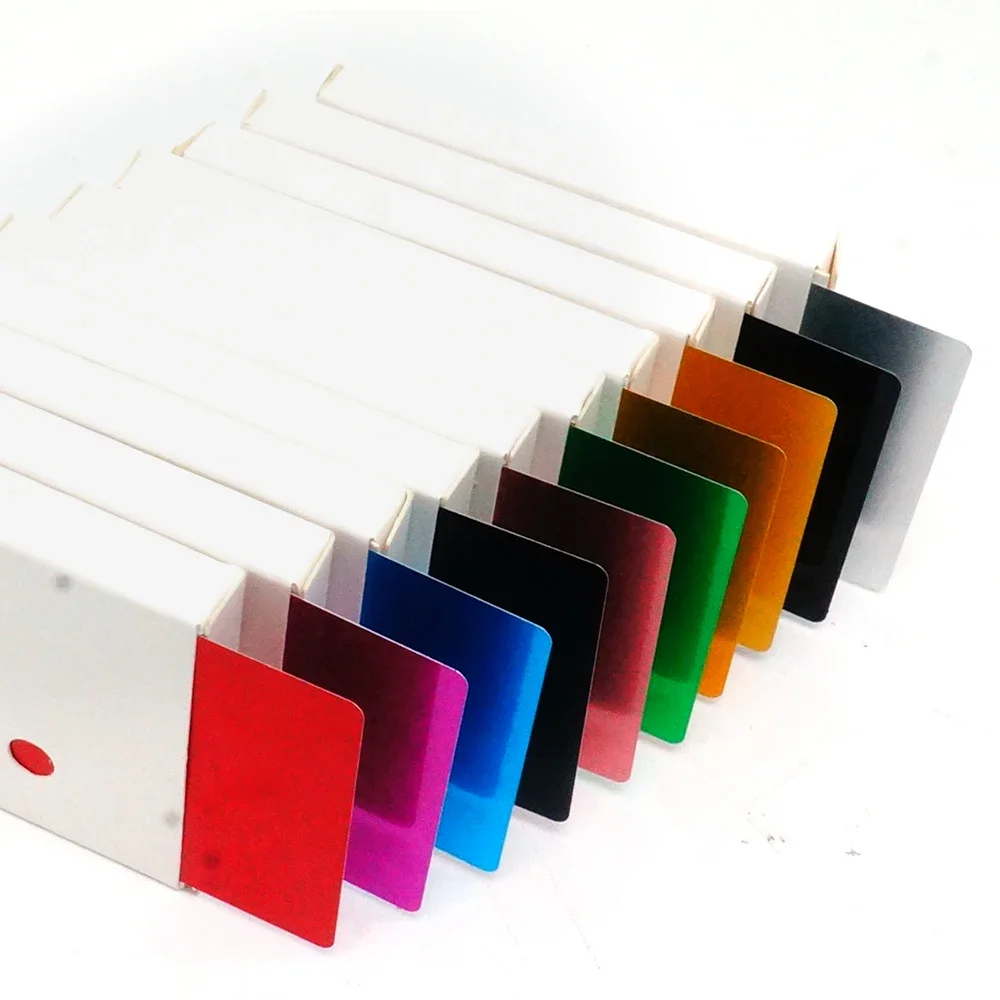 50 pz/set biglietti da visita in metallo colorato biglietti da visita in lega di alluminio biglietti da visita in bianco incisione Laser visita d'affari artigianato d'arte 10 colori