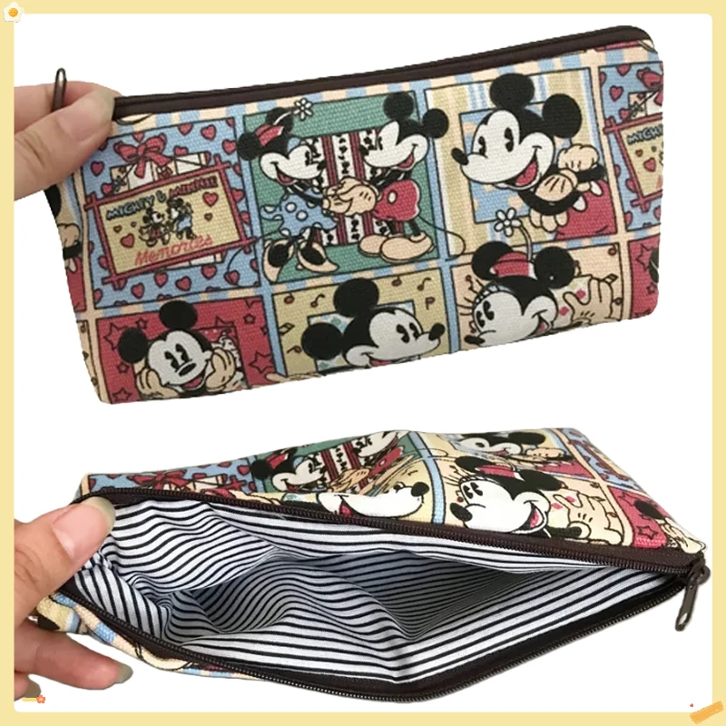 ديزني ميكي ماوس حقيبة مستحضرات التجميل المرأة الكرتون قماش مخزن للمكياج الحقيبة السفر المنظم حقيبة أدوات الزينة جيب للفتيات الهدايا #1