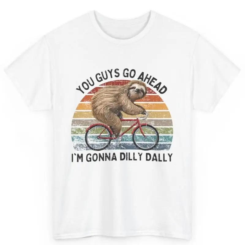 مضحك الكسل ركوب دراجة ديلي دالي الحيوان عاشق القطن تي شيرت #1