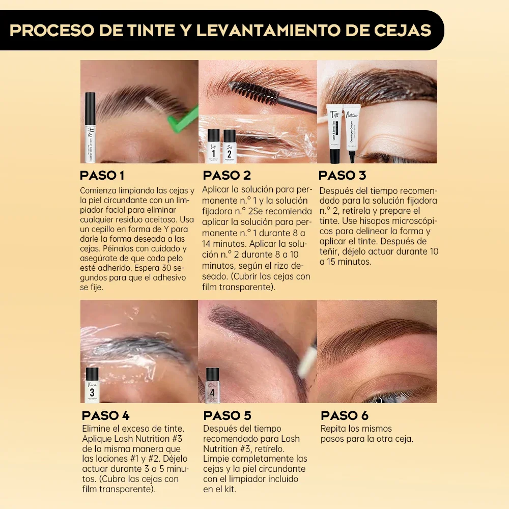 Gollee Classic Black Natural Eyelash Lifting Perm Treatment ชุดแต่งหน้า Lash และ Brow Tinting Kit ง่ายสําหรับผู้เริ่มต้นที่บ้าน