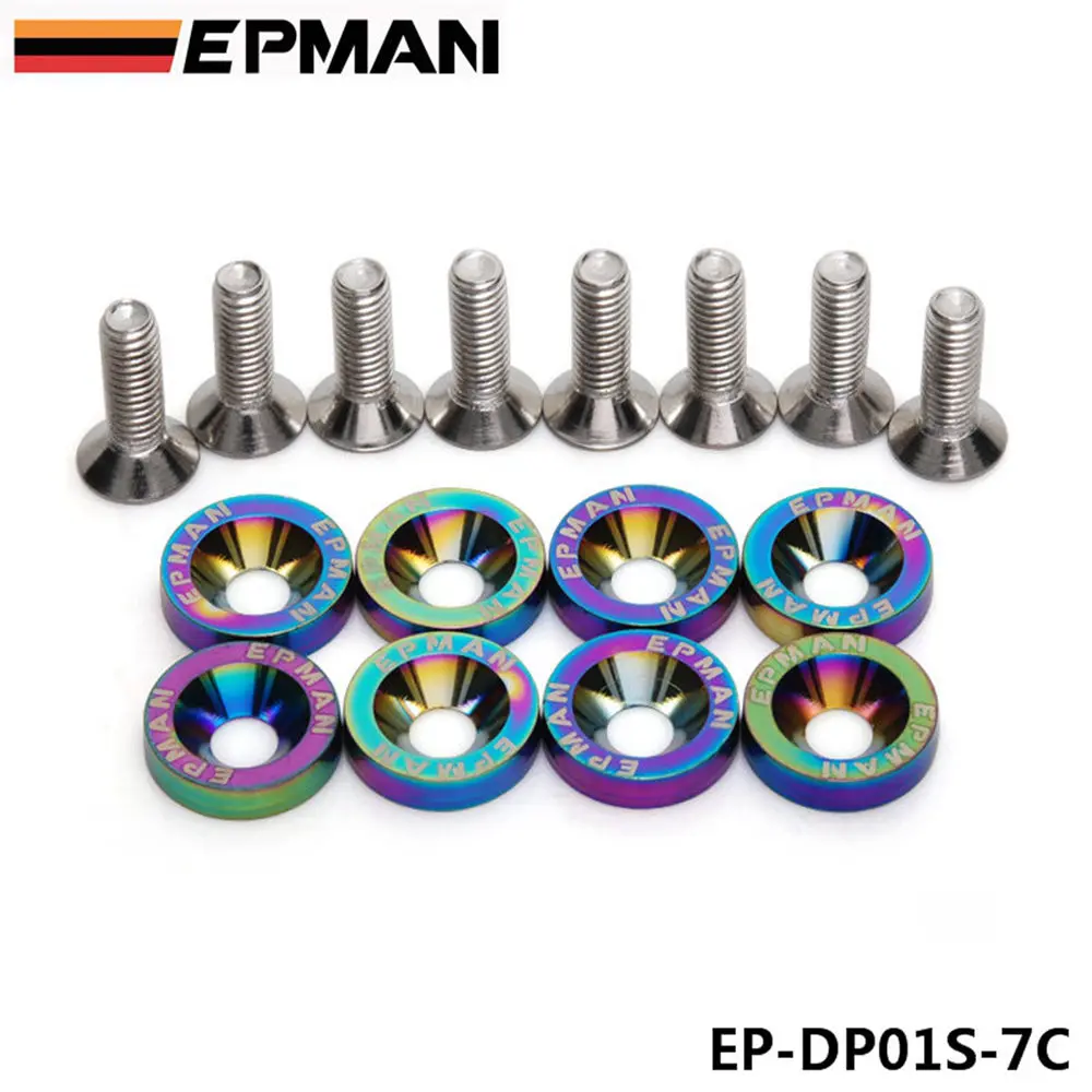 EPMAN Fender Washers Bumper Washer License Plate Bolts Kits for Honda Civic EK EP AP DC2 DC5 for jdm HU-DP01S-EP