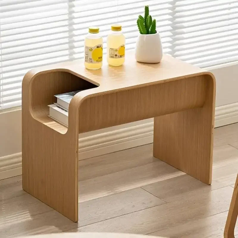 Edge, Nordic Sofa Solid Wood Danish Designer Magazine Edge, Wabi Sabi Style Modern Style Edge Cabinet, C-shaped Small Table