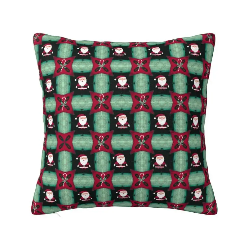 Custom Style Santa Clause Christmas Holiday Gifts Cushion Cover 45x45cm Polyester Throw Pillow Case for Car Square Pillowcase