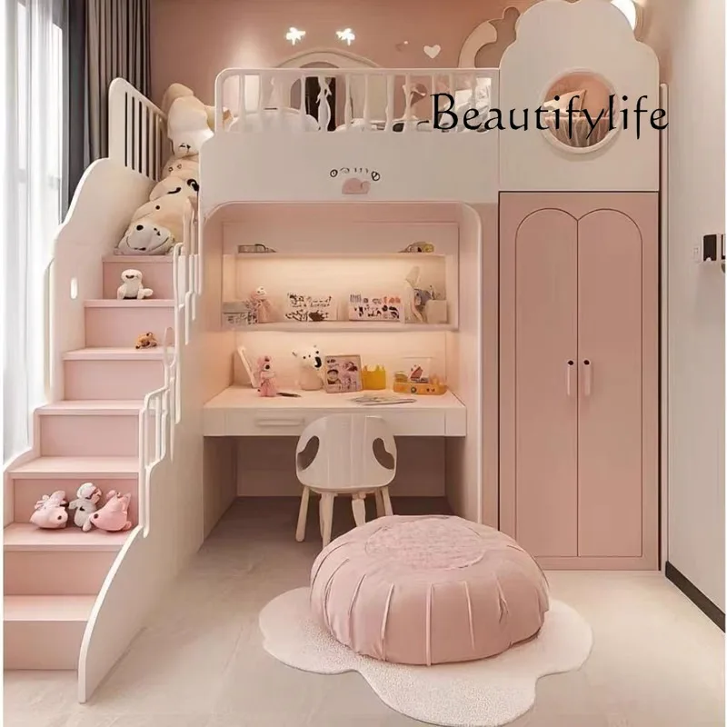 TR Luxuce سلالم عادية للأطفال سرير ديكر الدرابزين واحد الحديثة الفتيات الأطفال سرير الأميرة واحدة كاماس أثاث الرضع H