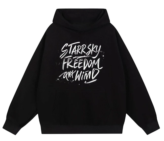 

Мода 2025 года, 330 г, сверхмощная мужская и женская толстовка с капюшоном Starrsky Free Style, повседневная толстовка с буквенным принтом, спортивная одежда