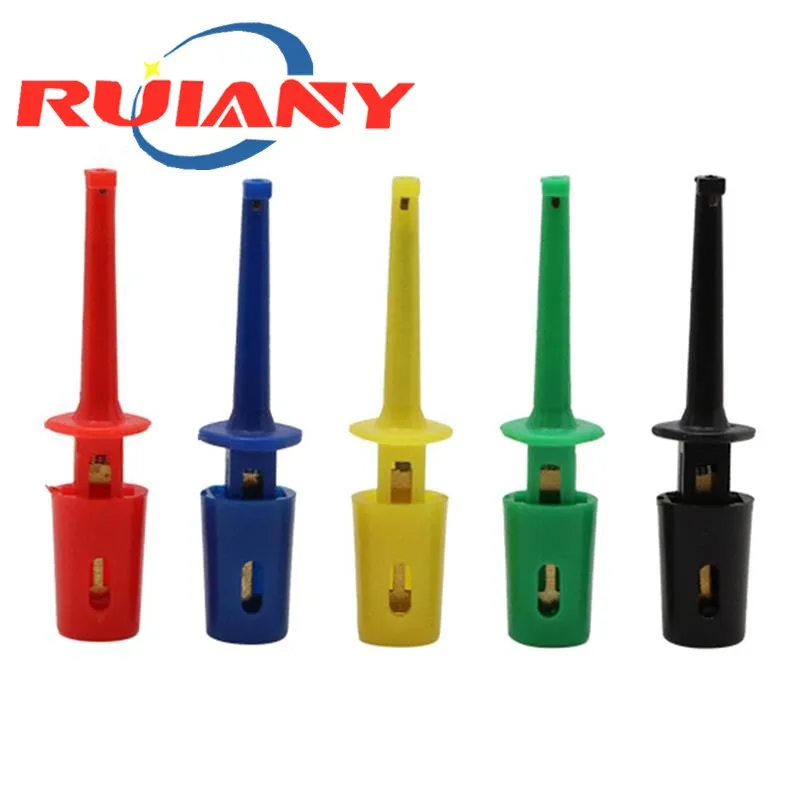 5PCS/10PCS Mini Single Test Hook Clip Test Probe For Electronic Testing IC Grabber Large Round Crocodile Clip Hook Test Clip