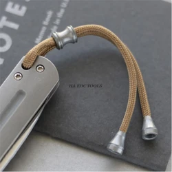 HAEDC Titanium Alloy Necklace Pendant Paracord Bead Pendant Zipper Small Tool Keychain Hanging Buckle
