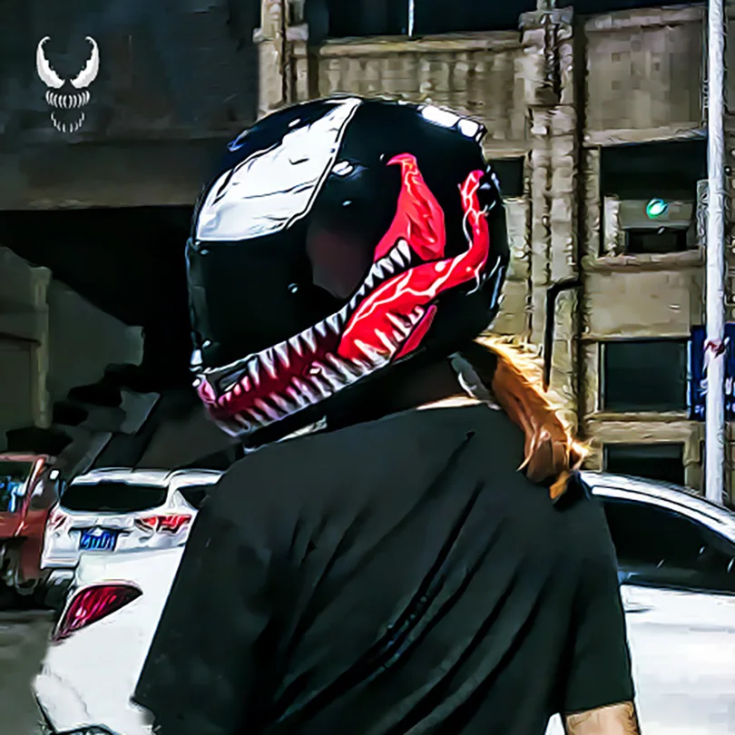 Creative Modified Red Mouth Helmet Stickers Motorcycle Motor Vinyl Film Wrap Graphics Overlay Decal Decoration Accessories