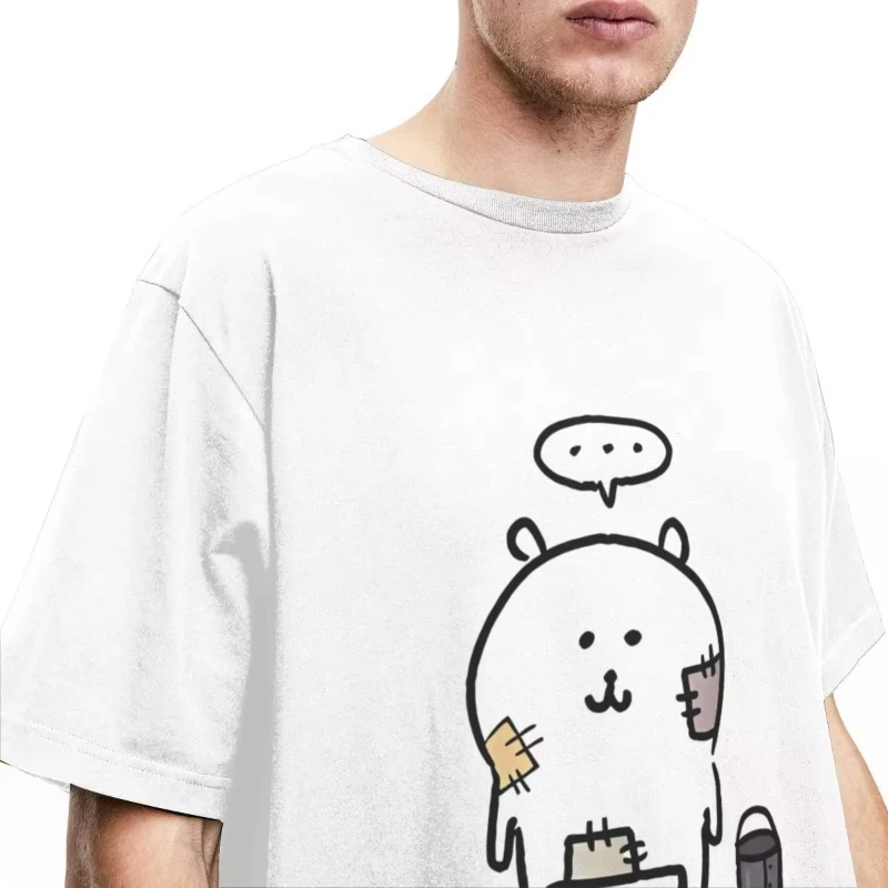 

MINISO мужская и женская футболка в стиле ретро, хлопковые футболки с забавными медведями, мужские модные футболки, летние повседневные футболки 2025