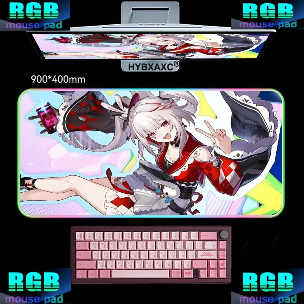 

RGB LEDGame Sparxie Honkai Star Rail Mouse Pad Non-slip Rubber Gamer Balance Computer Mat Decoracion Deskmat Laptop Office Large