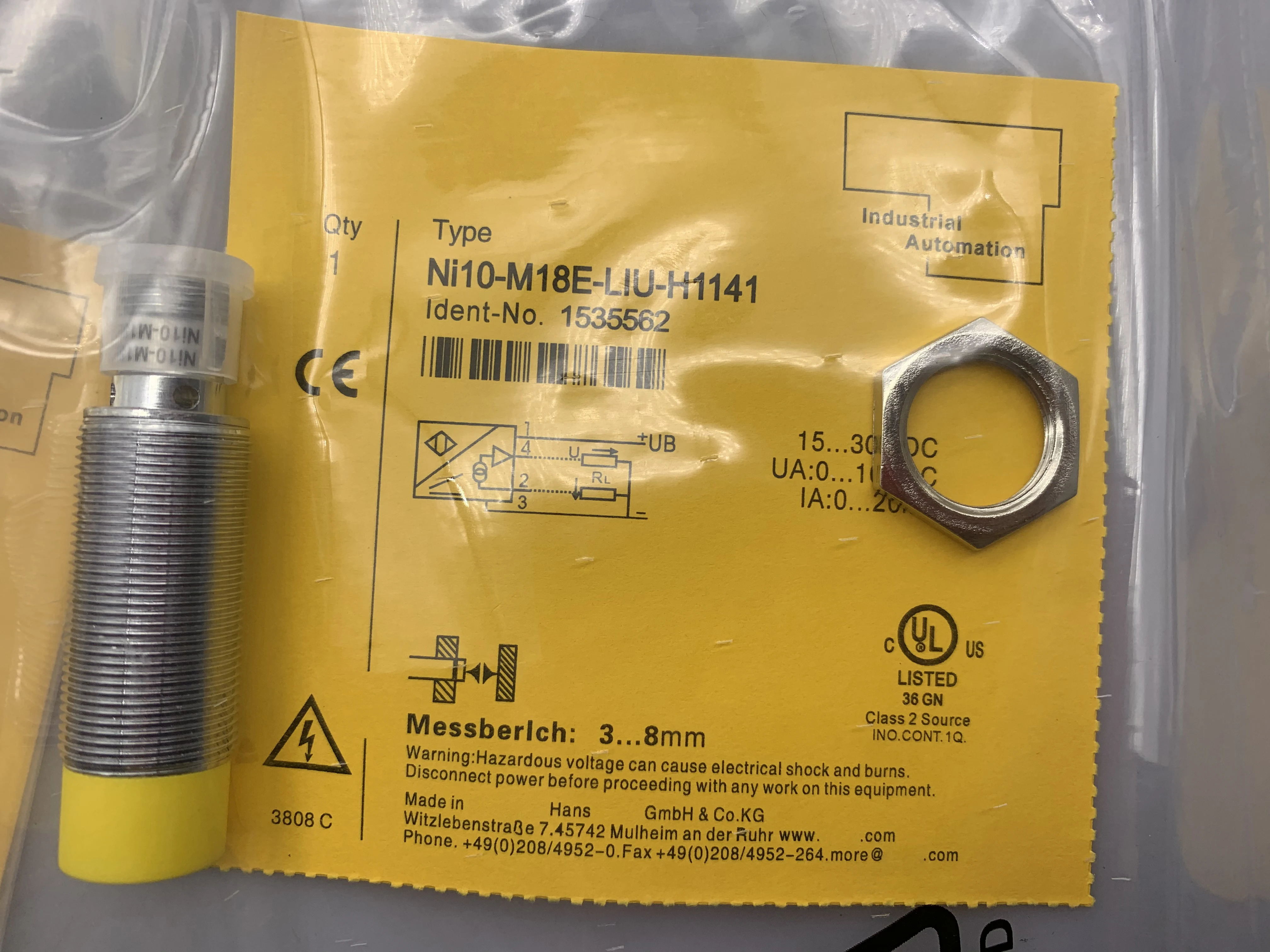 

В наличии: Новый индуктивный датчик приближения NI10-M18E-LIU, высокое качество, гарантия от продавца 1 год