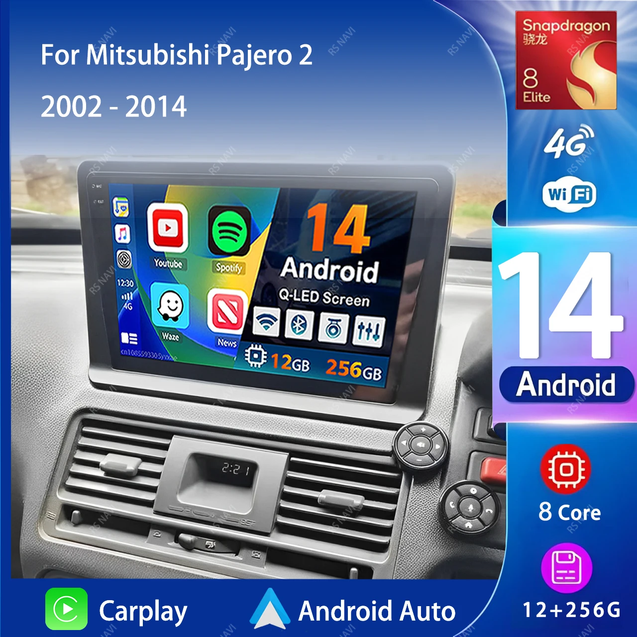 

Android 14 Carplay Auto 2K Screen Car Radio Multimedia Video Player For Mitsubishi Pajero 2 2002 - 2014 2 din Autoradio Stereo