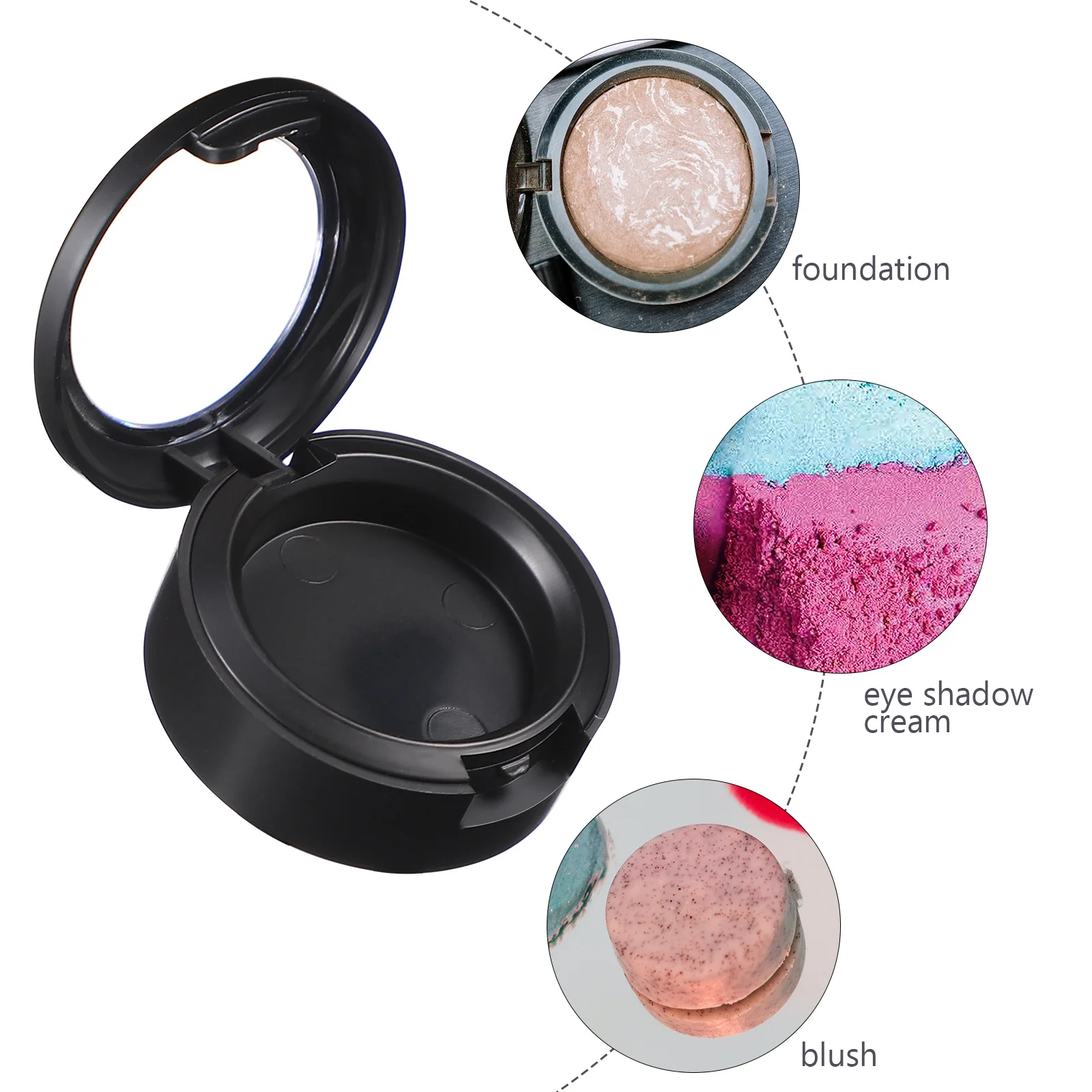 

6pcs Durable Empty Organizer Case Excellent Sealing Blush Foundation Storage Travel Friendly Makeup Container Eyeshadow Pan