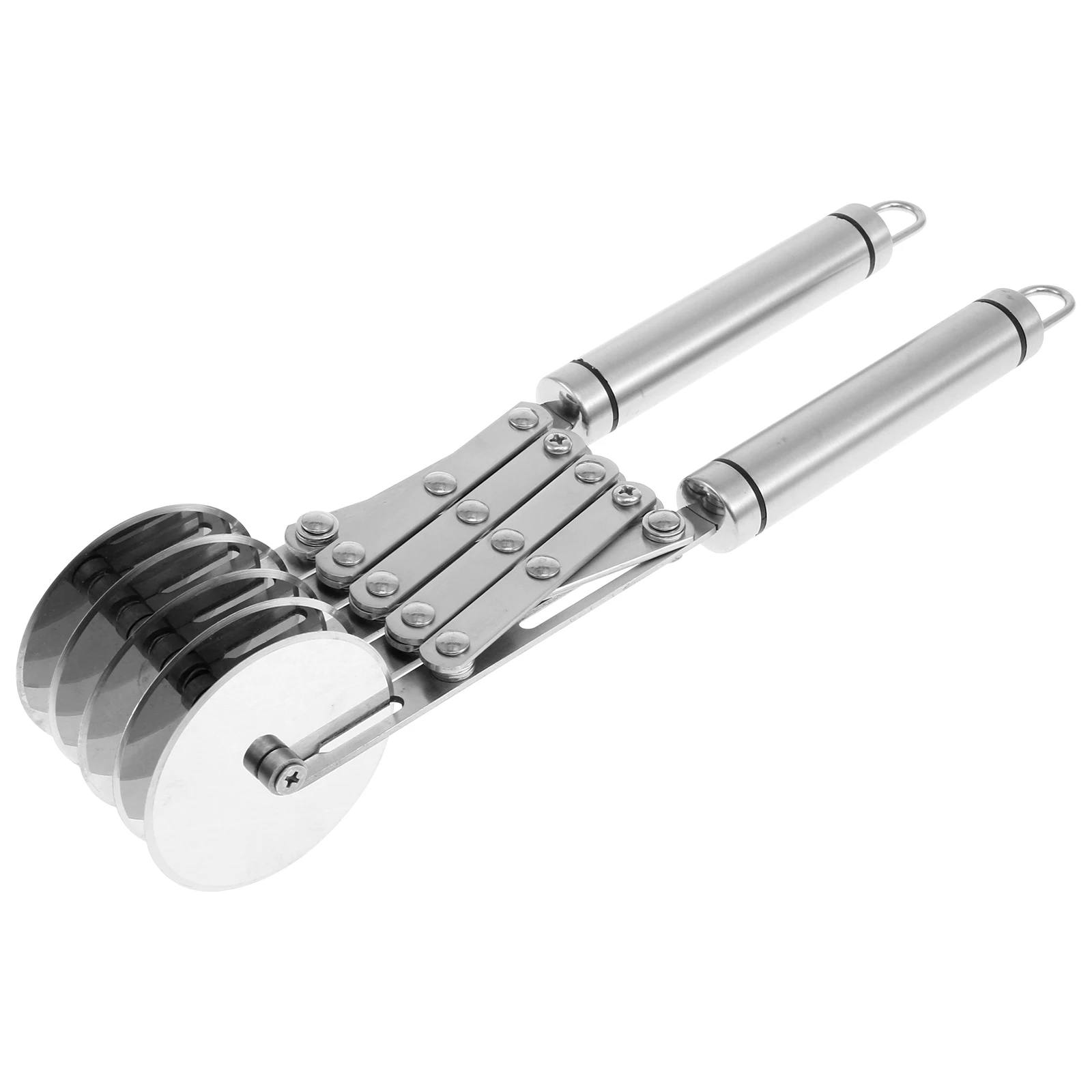 Rueda cortadora de pastelería de acero inoxidable, cortador de Pizza de 5 ruedas, espaciado de hoja ajustable, cortador de pastel seguro y fácil de usar, cortador de Pasta