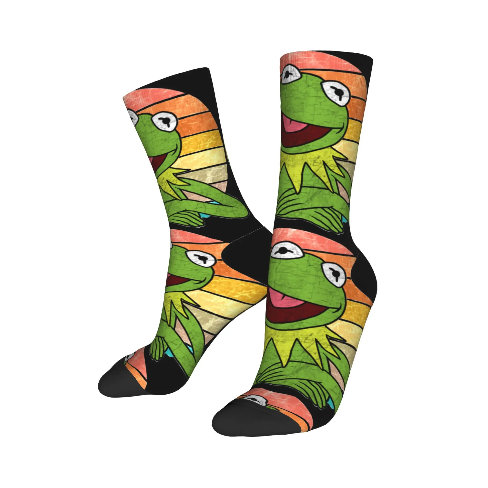 Winter Warm Harajuku Women Men Kermit The Frog Cartoon the Muppets Show Socks  Non-slip Basketball Socks