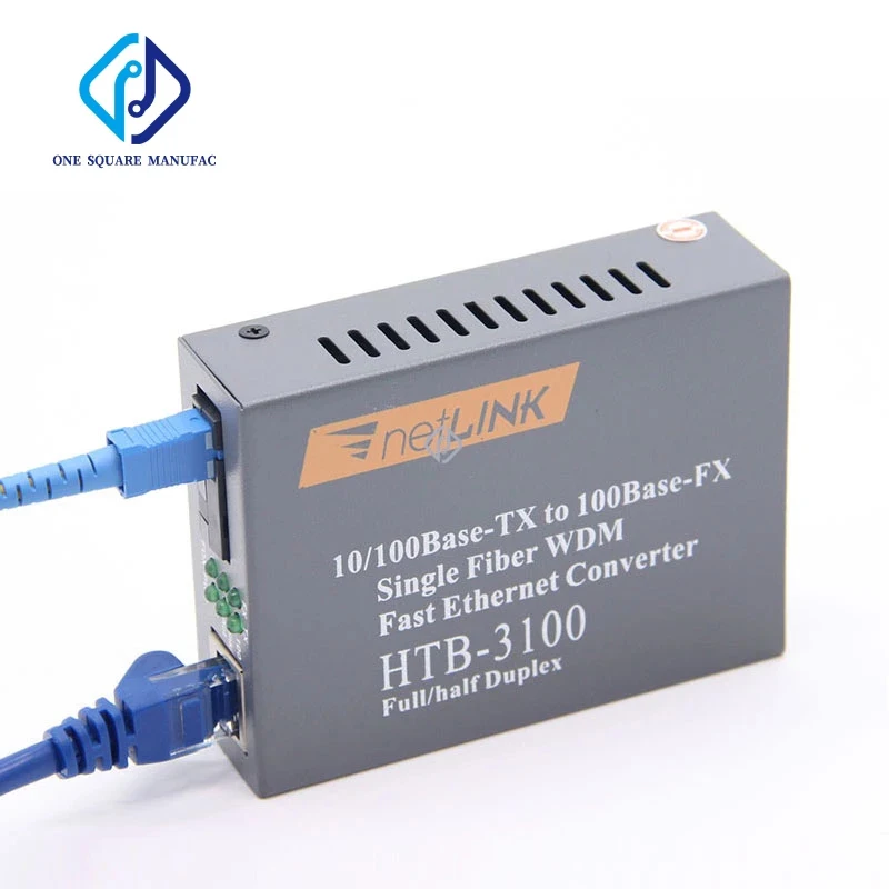 NetLink HTB-3100 A/B 100Mbps Convertidor de medios de fibra óptica SC 10/100M 25km A lado 1310nm B lado 1550nm