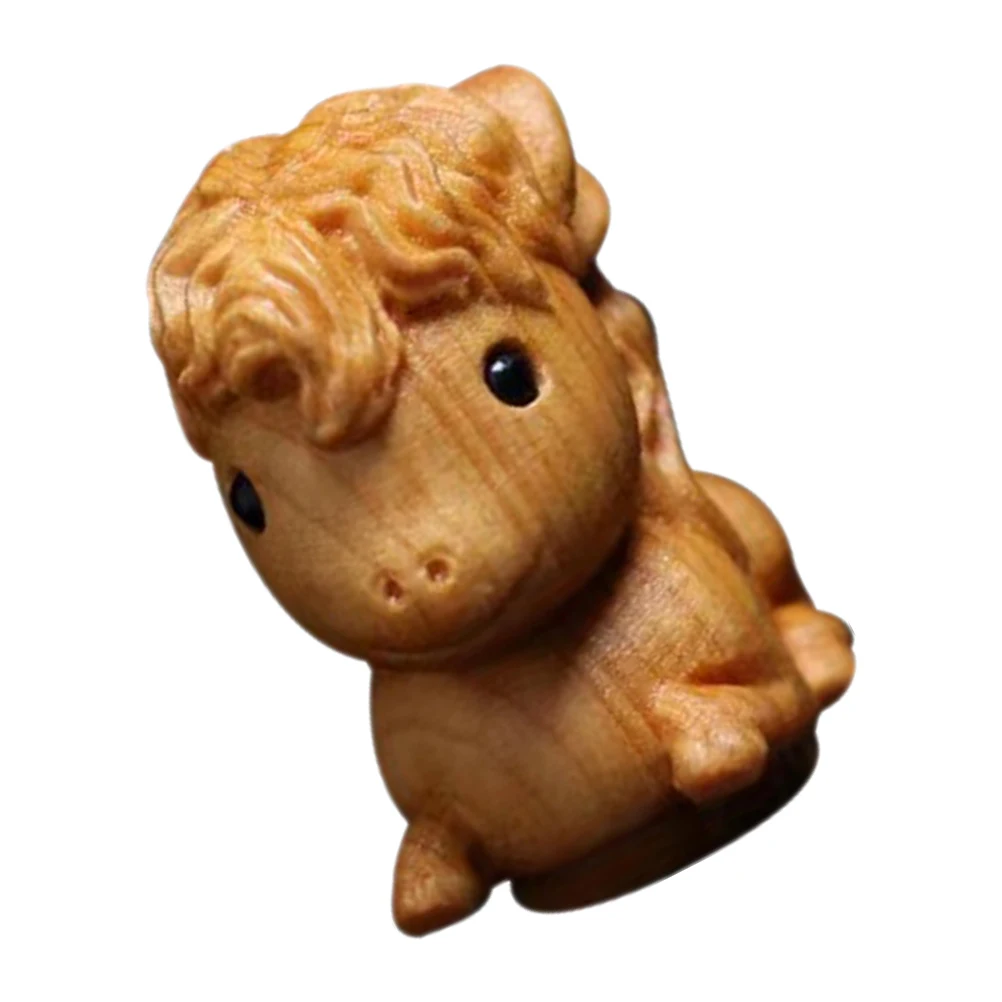 

Cliff Wood Horse Craft 2025 Zodiac Elegant Handcarved Animal Ornaments Mini Wood Decors Prosperity Symbol Ideal Gifts Home Decor