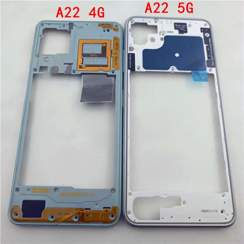 For Samsung Galaxy A22 4G 5G A225 A226 Middle Frame Housing Central Frame with Power Volume Button Replacement Parts