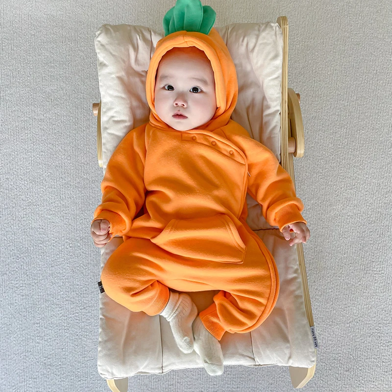 Baby Clothes 0 to 36 Months Korean Girls Boys Rompers Clothes Carrot Shaped Baby Clothing Autumn and Winter  Newborn Jumpsuits